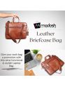 Genuine Buffalo Hide Men's Laptop Sleeve Briefcase Style Crossbody Handmade Bag